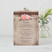 Informationen über Blumenbeete und Rustikale Hochz Begleitkarte (Stehend Vorderseite)