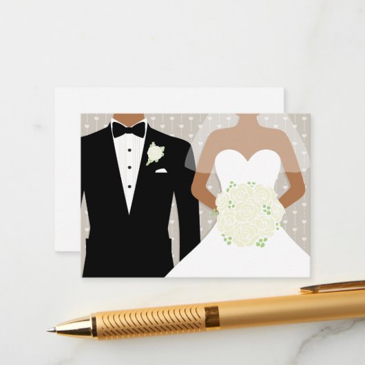 Informationen über Braut und Bräutigam Begleitkarte (Vorderseite/Rückseite Beispiel)