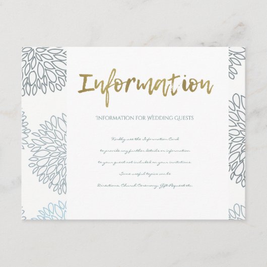 INFORMATIONEN ÜBER DIE BLUE DAHLIA-FLUSSGESCHWINDI BEGLEITKARTE (Vorderseite)