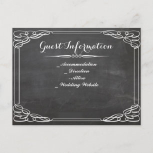 Informationen über Hochzeitsgäste in Chalkboards Postkarte