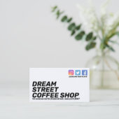 Informationen über soziale Medien Visitenkarte (Stehend Vorderseite)