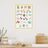 Informationen zu ABCs | Fun Orange Yellow Animal A Poster (Küche)