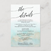 Informationen zu Aqua- und Gold-Hochzeit in Urlaub Begleitkarte (Vorderseite)