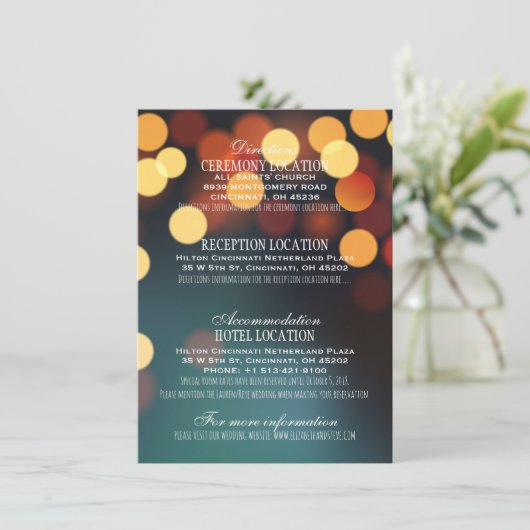 Informationen zu aquamarinen Gold Bokeh Lights Hoc Begleitkarte (Stehend Vorderseite)