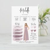 Informationen zu Bridesmaid Info-Card-Brautpartys Einladung (Stehend Vorderseite)
