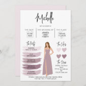 Informationen zu Bridesmaid Info-Card-Brautpartys Einladung (Vorne/Hinten)
