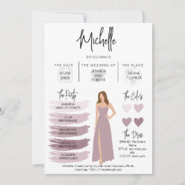 Informationen zu Bridesmaid Info-Card-Brautpartys Einladung