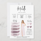 Informationen zu Bridesmaid Info-Card-Brautpartys Einladung (Vorderseite)