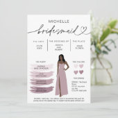 Informationen zu Bridesmaid Info-Card-Brautpartys Einladung (Stehend Vorderseite)