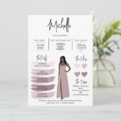 Informationen zu Bridesmaid Info-Card-Brautpartys Einladung (Stehend Vorderseite)