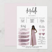 Informationen zu Bridesmaid Info-Card-Brautpartys Einladung (Vorne/Hinten)