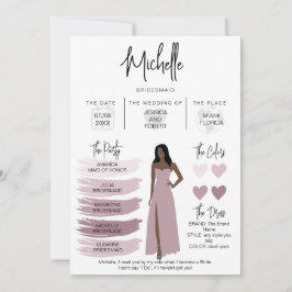 Informationen zu Bridesmaid Info-Card-Brautpartys Einladung