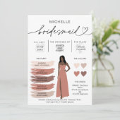 Informationen zu Bridesmaid Info-Card-Brautpartys Einladung (Stehend Vorderseite)