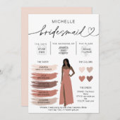 Informationen zu Bridesmaid Info-Card-Brautpartys Einladung (Vorne/Hinten)