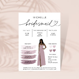 Informationen zu Bridesmaid Info-Card-Brautpartys Einladung