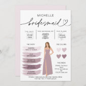 Informationen zu Bridesmaid Info-Card-Brautpartys Einladung (Vorne/Hinten)