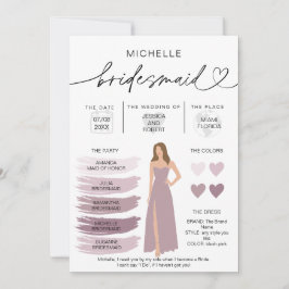 Informationen zu Bridesmaid Info-Card-Brautpartys Einladung