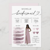 Informationen zu Bridesmaid Info-Card-Brautpartys Einladung (Vorne/Hinten)