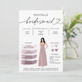 Informationen zu Bridesmaid Info-Card-Brautpartys Einladung (Stehend Vorderseite)