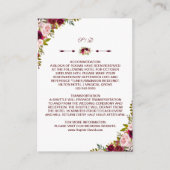 Informationen zu Burgundy Marsala Floral Wedding Begleitkarte (Vorderseite)