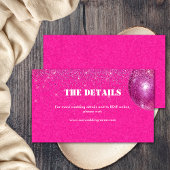 Informationen zu Chic Disco Balls Hot Pink Wedding Begleitkarte
