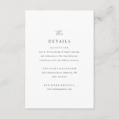 Informationen zu den minimalen Elegant-Hochzeiten Begleitkarte (Vorderseite)