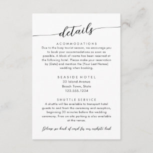 Informationen zu den minimalen modernen Hochzeitss Begleitkarte