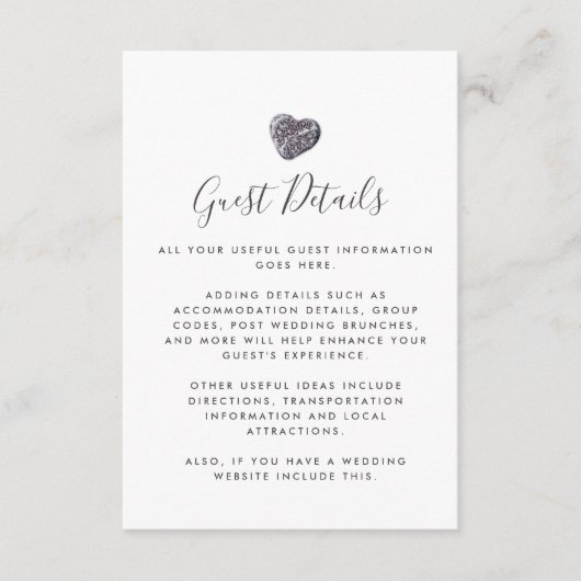 Informationen zu den Pebble Heart Discovery Begleitkarte (Vorderseite)