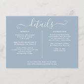 Informationen zu Dusty Blue Signature Wedding Begleitkarte (Vorderseite)