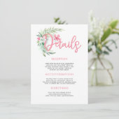 Informationen zu Hochzeiten am Strand Begleitkarte (Stehend Vorderseite)