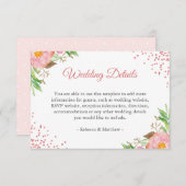 Informationen zu Hochzeiten im Wasser Rosa Begleitkarte (Vorne/Hinten)