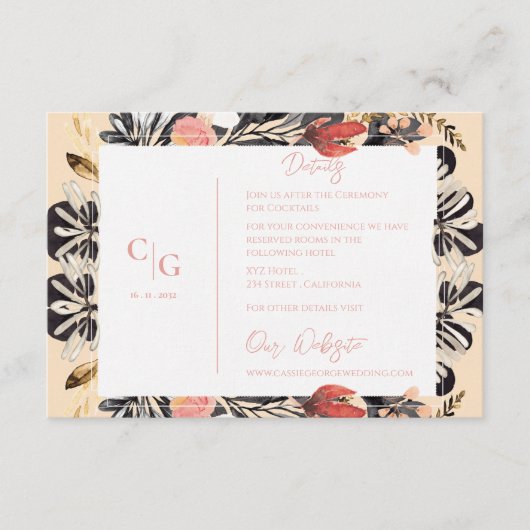 Informationen zu Hochzeiten im Wasser - rustikal Begleitkarte (Vorderseite)