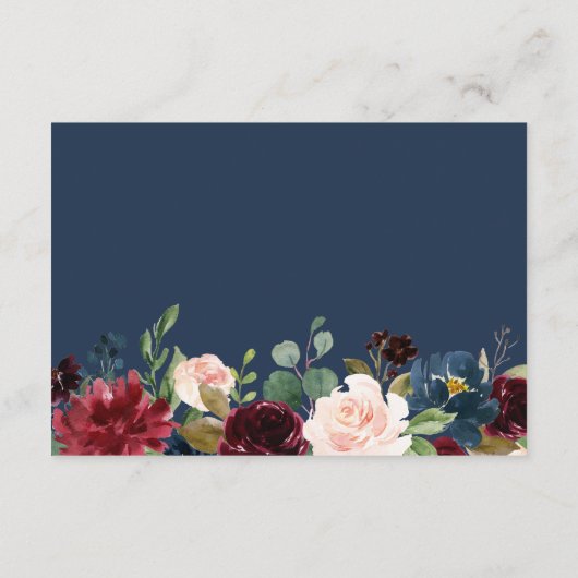 Informationen zu Hochzeiten in Burgundy Red Navy B Begleitkarte (Rückseite)