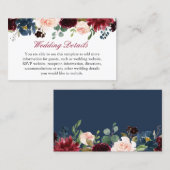 Informationen zu Hochzeiten in Burgundy Red Navy B Visitenkarte (Vorne/Hinten)