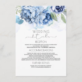 Informationen zu Hochzeiten in Dusty Blue und Navy Begleitkarte