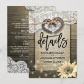 Informationen zu Hochzeiten in Horseshoe Heart Cou Begleitkarte (Vorne/Hinten)