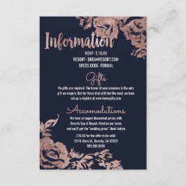 Informationen zu Hochzeiten in Navy Blue und Rose Begleitkarte