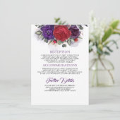 Informationen zu Hochzeiten in Pflaumen und Burgun Begleitkarte (Stehend Vorderseite)