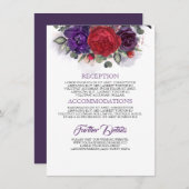 Informationen zu Hochzeiten in Pflaumen und Burgun Begleitkarte (Vorne/Hinten)