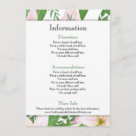 Informationen zu Hochzeiten in Rosa Lily Floral Begleitkarte
