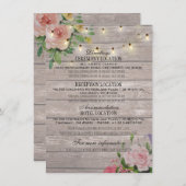 Informationen zu Hochzeiten in Rosa Wasserfarben Begleitkarte (Vorne/Hinten)