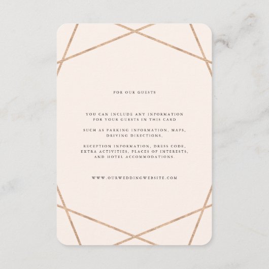 Informationen zu Hochzeiten von Diamond Gemstone M Begleitkarte (Rückseite)