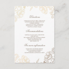 Informationen zu Hochzeiten von Gold Floral Vintag Begleitkarte