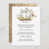 Informationen zu Hochzeiten von Gold und White Pum Begleitkarte (Vorne/Hinten)