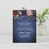 Informationen zu Hochzeiten von Navy Blue Gold und Begleitkarte (Stehend Vorderseite)