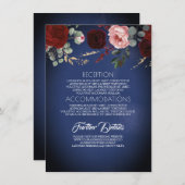 Informationen zu Hochzeiten von Navy Blue Gold und Begleitkarte (Vorne/Hinten)