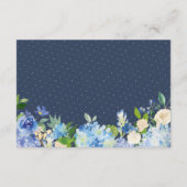 Informationen zu Hochzeiten von Navy Blue Hydrange Begleitkarte (Rückseite)