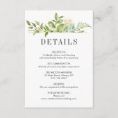 Informationen zu Hochzeitssendungen in Wild Green Begleitkarte (Vorderseite)