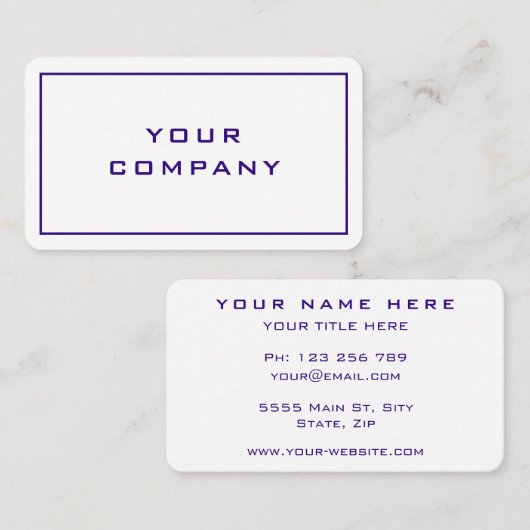 Informationen zu Ihrem Firmennamen Berufliche Visi Visitenkarte (Vorne/Hinten)