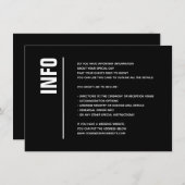 Informationen zu modernen Minimalistischen Schwarz Begleitkarte (Vorne/Hinten)